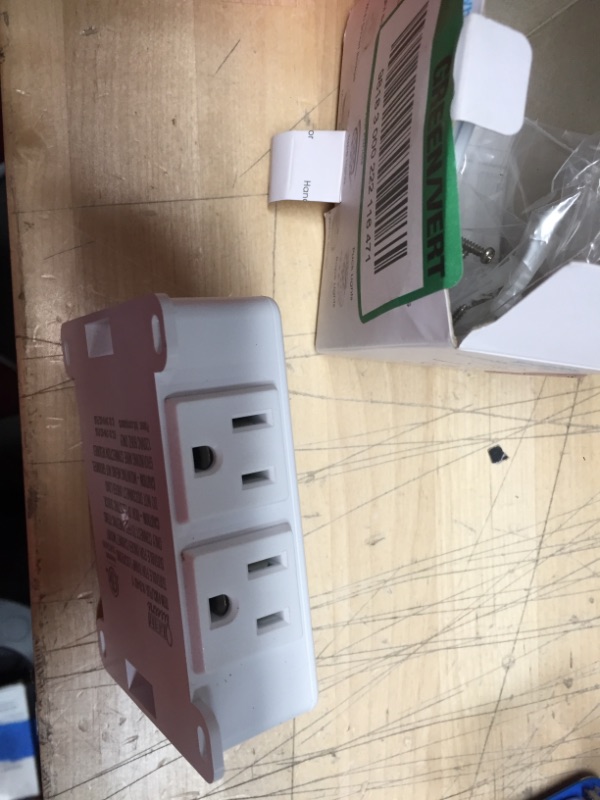 Photo 1 of Commercial Electric
5/6 in. Matte White Integrated LED Recessed Trim 5-Ways
with Under Cabinet In-Line 2 AC Outlet with 18 in. Link Cable Power Cord