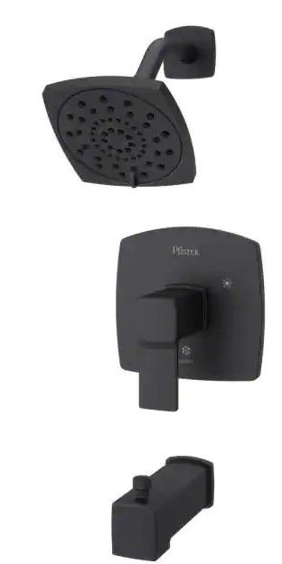 Photo 1 of 
Pfister
Deckard 1-Handle Tub and Shower Faucet Trim Kit in Matte Black (Valve Not Included)