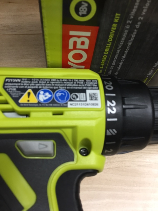 Photo 5 of 
RYOBI
ONE+ 18V Lithium-Ion Cordless 1/2 in. Drill/Driver Kit with (1) 1.5 Ah Battery and 18V Charger