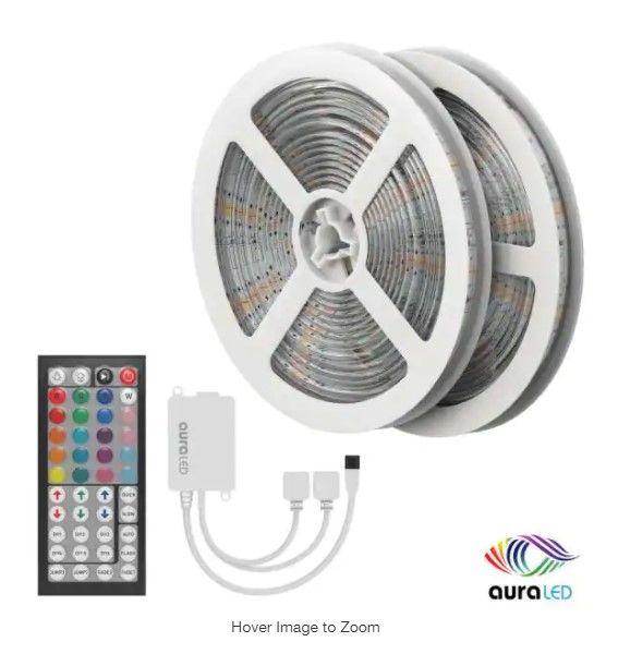 Photo 1 of MISSING REMOTE, Tzumi Aura 48 ft. LED Multi-Strip Light with A/C Power Adapter