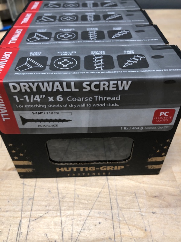 Photo 2 of 
Huttig-Grip™ Coarse Thread Drywall Screws
SET OF 4