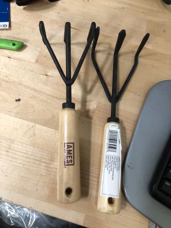 Photo 1 of **SET OF 2**
AMES 2446300 Tempered Steel Hand Cultivator with Wood Handle,  Brown

