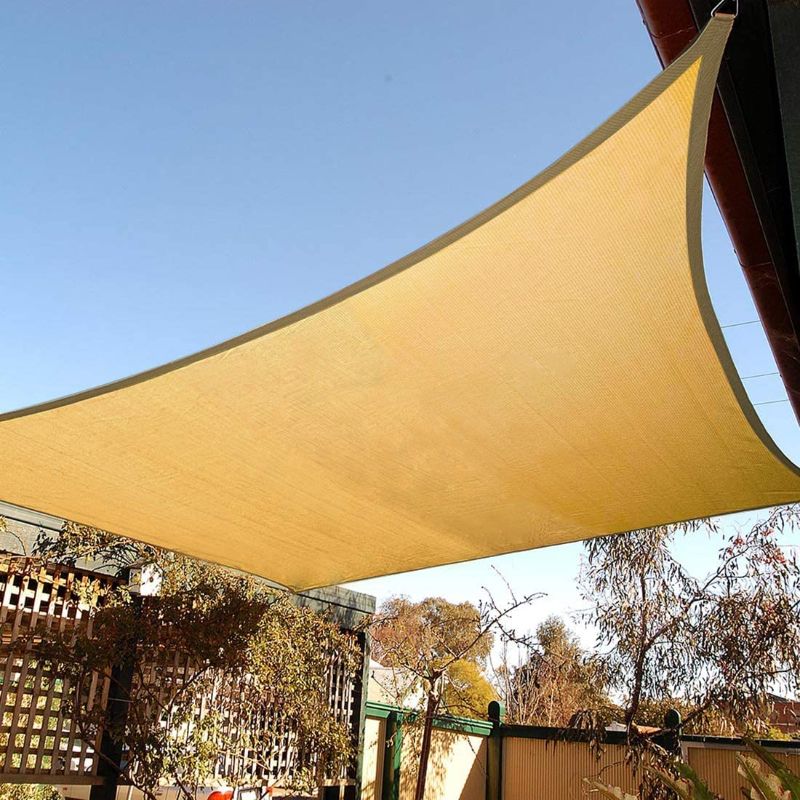 Photo 1 of  10' x 10' Sun Shade Sails Square Canopy, Sand UV Block Cover for Outdoor Patio Garden Yard
