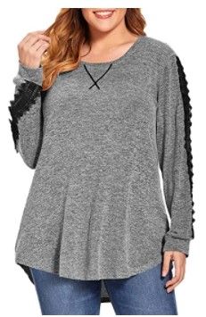 Photo 1 of BELAROI Plus Size Tunic Sweaters for Women Fall Long Sleeve Shirts Soft Pull Over Tunics Tops with Lace
****SIZE 3X****