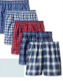 Photo 1 of Fruit of the Loom Boys' Woven Boxer, Exposed and Covered Waistband (Pack of 5)
SIZER M 