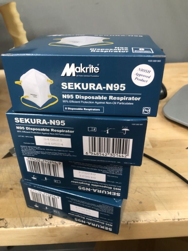 Photo 1 of **EXPIRES 04052024** N95 Sekura Flat fold respirator 8 Pack
SET OF 4 