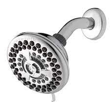 Photo 1 of 9-Spray 4.5 in. Single Wall Mount 1.8 GPM Fixed Shower Head in Chrome
