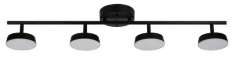 Photo 1 of 2.6 ft. 4-Light Black Integrated LED Fixed Track Lighting Kit
