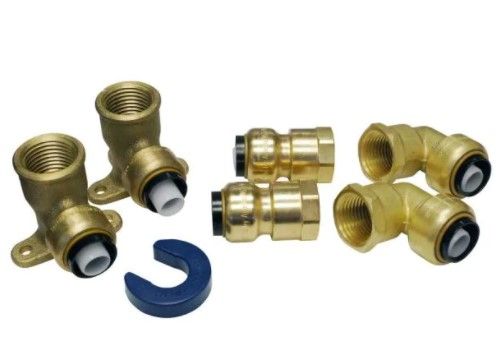 Photo 1 of 1/2 in. Brass Push-To-Connect Shower/Tub Installation Kit
