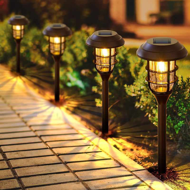 Photo 1 of LETMY Solar Pathway Lights Outdoor, 8 Pack Bright Solar Lights Outdoor, IP65 Waterproof Auto On/Off Solar Garden Lights Solar Powered Landscape Lighting for Yard Patio Walkway Driveway Pathway
