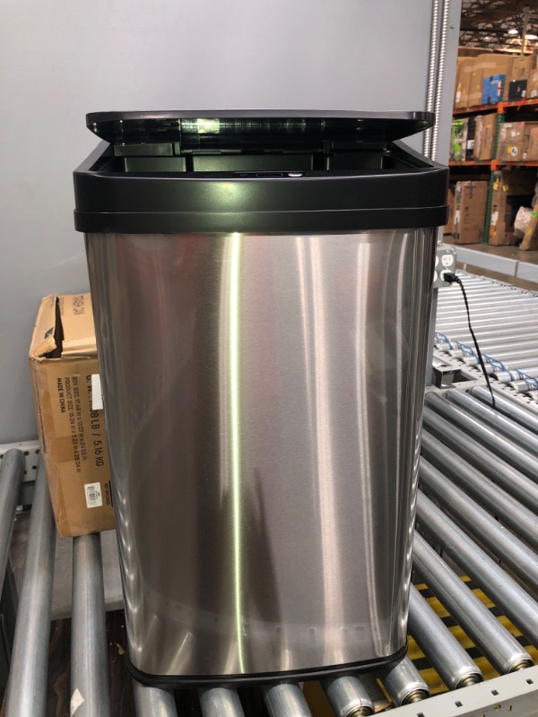 Photo 2 of 13 Gal. Stainless Steel Touchless Trash Can
