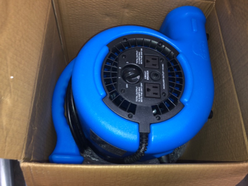 Photo 2 of 1/4 HP Air Mover Blower Fan for Water Damage Restoration Carpet Dryer Floor Home and Plumbing Use in Blue
