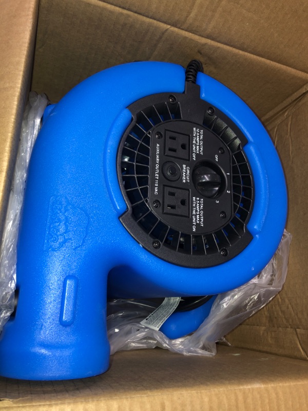 Photo 2 of 1/4 HP Air Mover Blower Fan for Water Damage Restoration Carpet Dryer Floor Home and Plumbing Use in Blue
