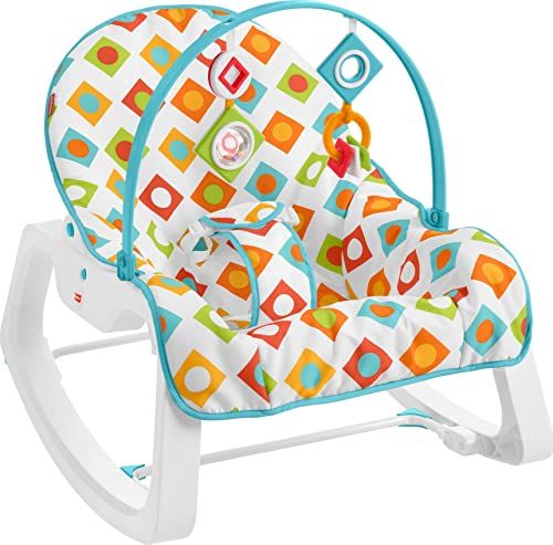 Photo 1 of Fisher-Price Infant-to-Toddler Rocker – Geo Diamonds Baby Rocking Chair with Toys for Soothing or Playtime from Infant to Toddler
