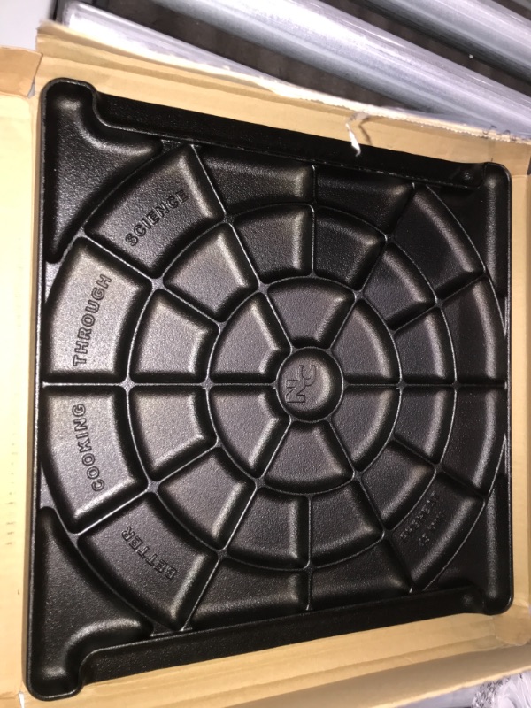 Photo 2 of NerdChef Speed Steel XL - High Performance Pizza Baking Stone | Integrated Backstop & Handles | Speed Heating Fins (15" x 15" x .90" Thick)
