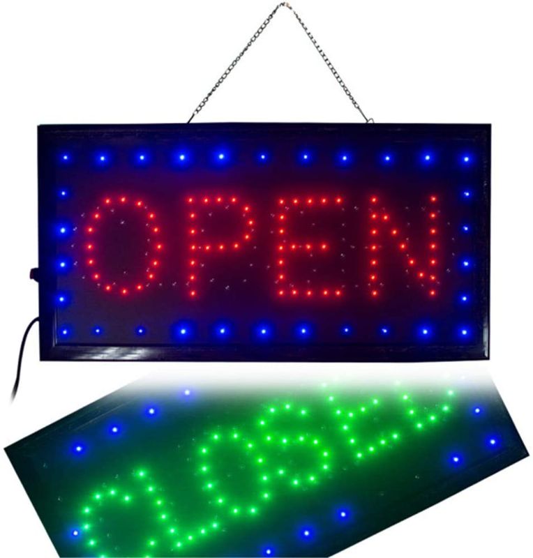 Photo 1 of Ovovo Ultra Bright LED 2 in 1 Open Closed Sign, Business Signs for Drink Food Restaurant Diner Cafe Bar Pub Coffee Shop Store Wall Window Display Fixture