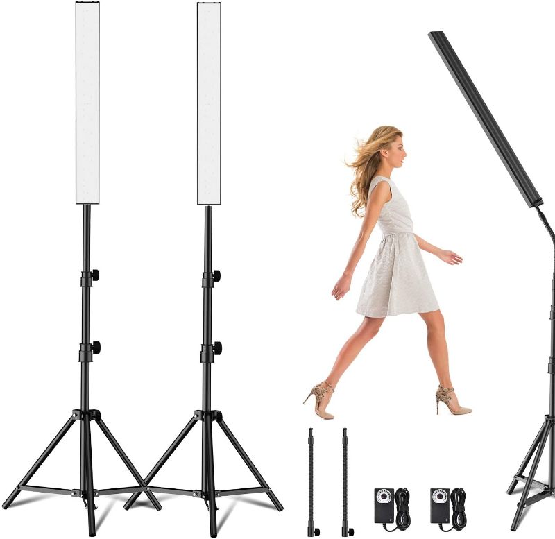 Photo 1 of Yesker LED Video Light 2 Packs Dimmable Photography Studio Lighting Kit Color 5500K Adjustable Brightness with Tripod Stand for Camera Video Product Portrait Live Stream Shooting
