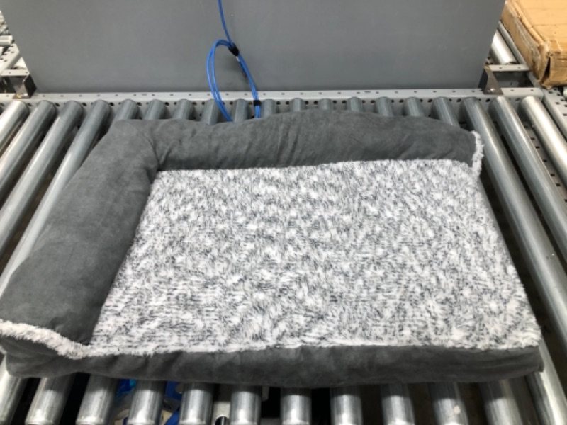 Photo 1 of FurHaven Two-Tone Deluxe Chaise Orthopedic Dog Bed w/Removable Cover, Stone Gray, Medium