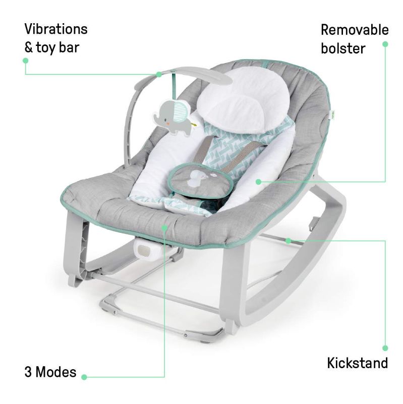 Photo 1 of Ingenuity Keep Cozy 3-in-1 Grow with Me Vibrating Baby Bouncer Seat & Infant to Toddler Rocker - Weaver, Newborn and up
