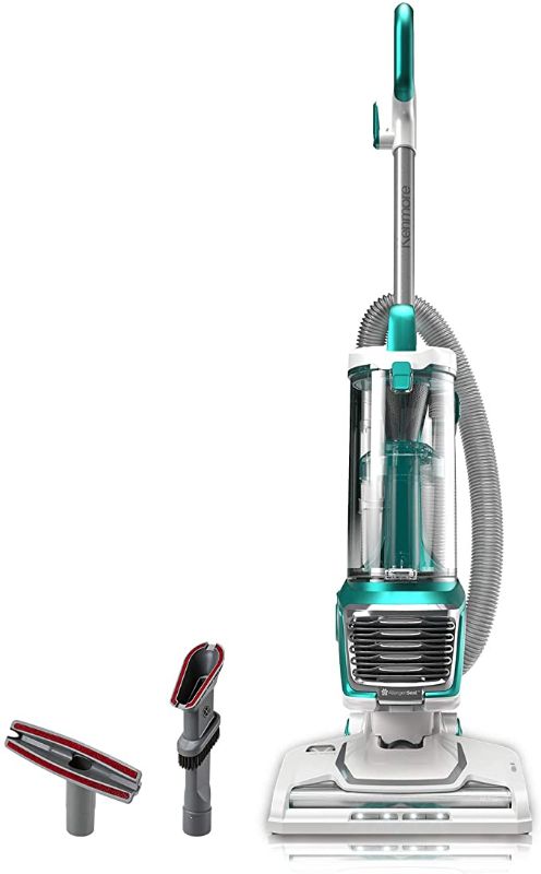 Photo 1 of **NEEDS CLEAN** Kenmore DU2012 Bagless Upright Vacuum 2-Motor Power Suction Lightweight Carpet Cleaner with 10’Hose, HEPA Filter, 2 Cleaning Tools for Pet Hair, Hardwood Floor, Green

