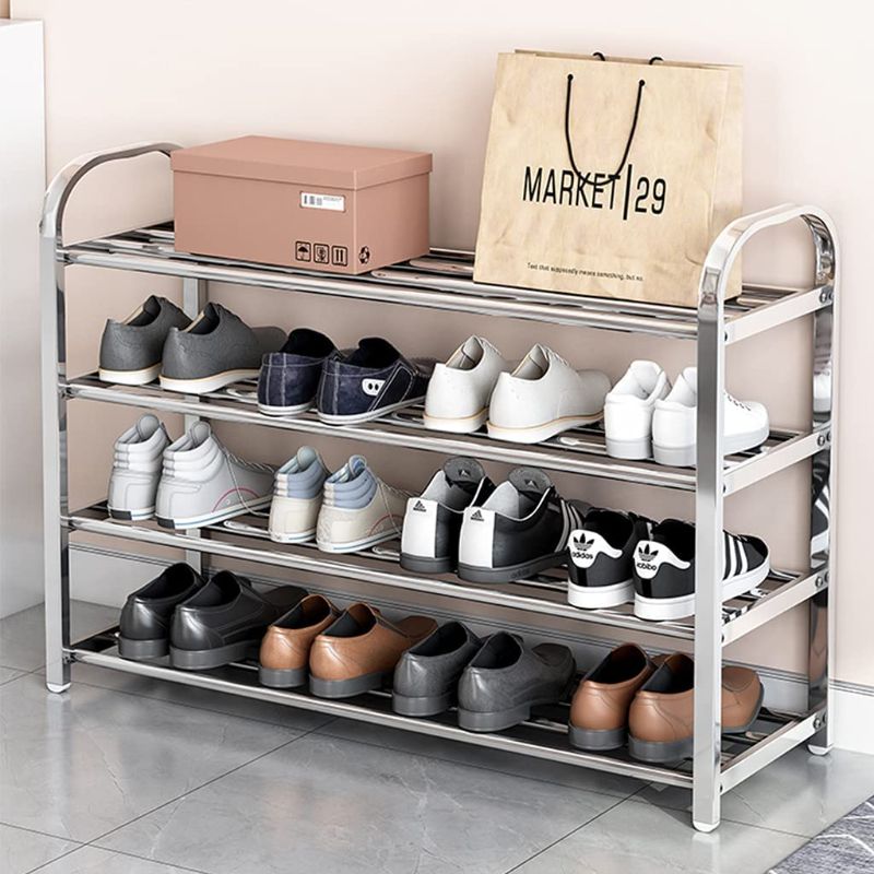 Photo 1 of 
YSSPORT Shoe Rack Organizer for white metal,Free Standing Shoe Rack Stainless steel Shoes Storage Shelf,Stackable Shoe Shelf for Entryway Doorway in silver...