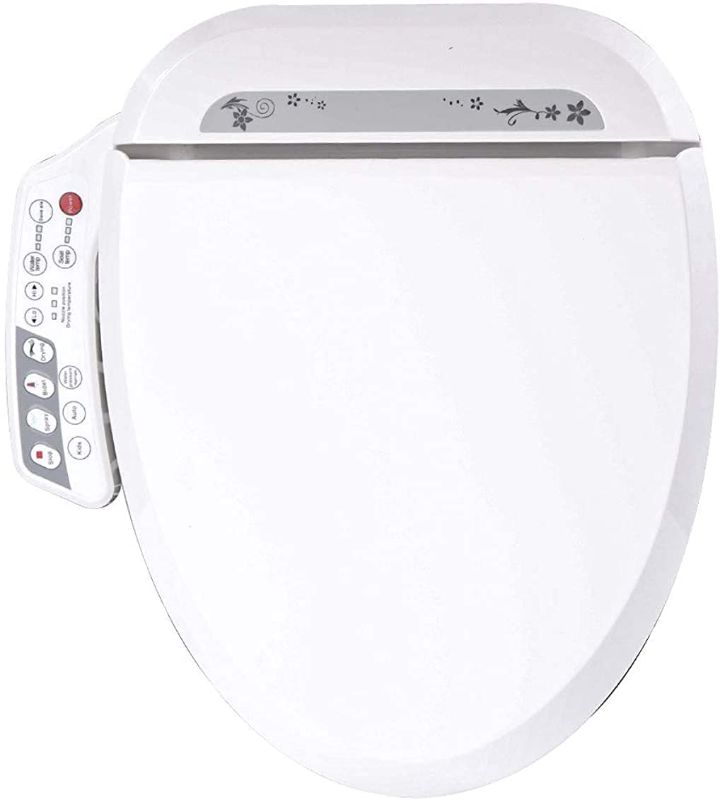 Photo 1 of JT-200A Electronic Bidet Toilet Cleansing Water, Heated Seat, Deodorizer bidet toilet seat, Warm Air Dryer, Temperature Controlled Wash Functions, Elongated and Round (Round, White)