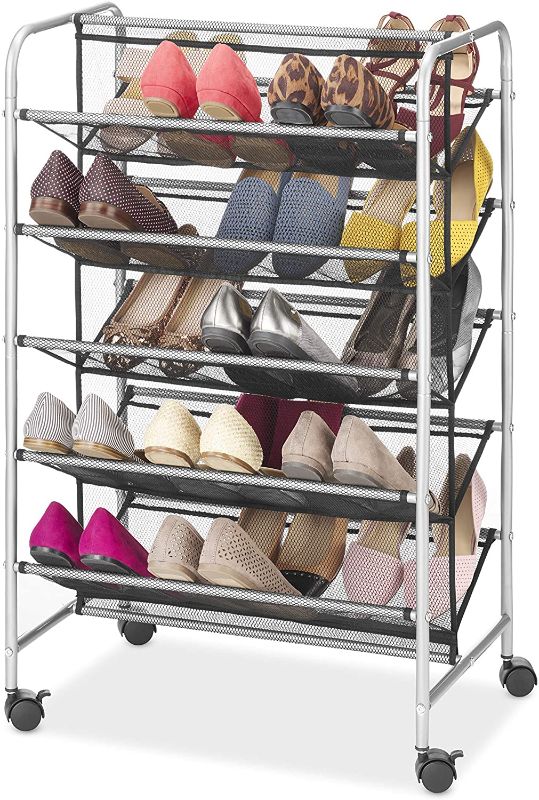 Photo 1 of Mainstays 5-Tier Metal Mesh Shoe Rack - 30-Pair