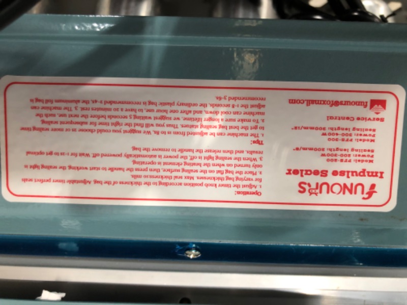 Photo 4 of FUNOURS Heat Sealer 8-inch Impulse Bag Sealer Sealing Machine Packing Seal Closer Fresh Handheld Sealer (blue, 12 inch)