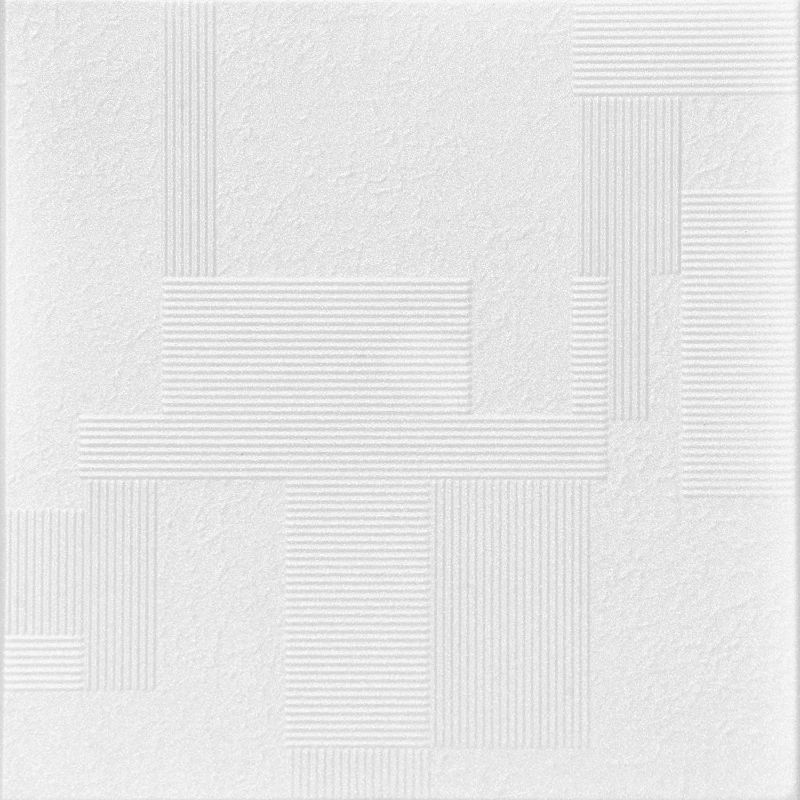 Photo 1 of ( 5 PACKS OF 8) A la Maison Ceilings R187 Vectors Foam Glue-up Ceiling Tile (21.6 sq. ft./Case), Pack of 8, Plain White

