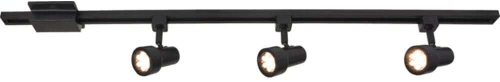 Photo 1 of 3-Light Mini Step 44 in. Black Integrated LED Linear Track Lighting Kit