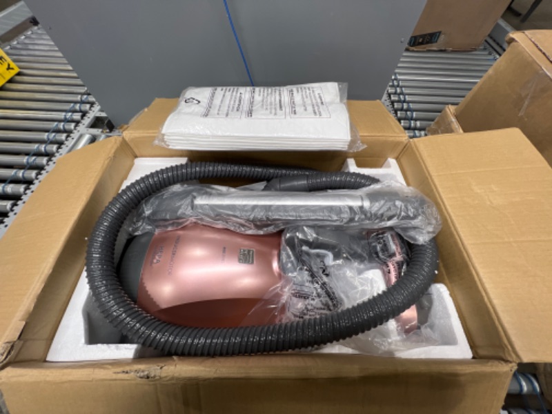 Photo 1 of Kenmore BC7005 Friendly Crossover Bagged HEPA Canister Vacuum Cleaner 2-Motor Power Suction with Pet PowerMate, Extended Telescoping Wand, Retractable Cord, and 4 Cleaning Tools, Rose Gold
