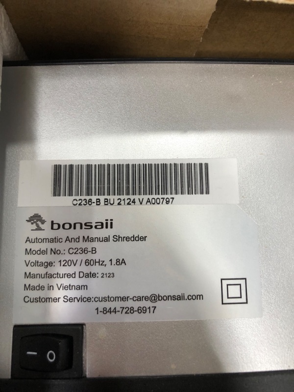Photo 1 of bonsaii Paper Shredder for Office, 90-Sheet Automatic & Manual Micro Cut Paper Shredder Heavy Duty, P-4 Auto Feed Paper and Credit Card Shredder with 4 Casters, 5.3 Gallons Transparent Bin(C236-B)