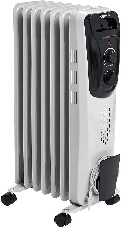 Photo 1 of (PARTS ONLY) (NON FUNCTIONABLE) Amazon Basics Indoor Portable Radiator Heater - White
