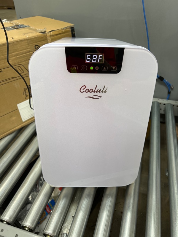 Photo 2 of Cooluli 20L Mini Fridge For Bedroom - Car, Office Desk & College Dorm Room - Glass Front & Digital Temperature Control - 12v Small Refrigerator for Food, Drinks, Skincare, Beauty & Breast Milk (White)
