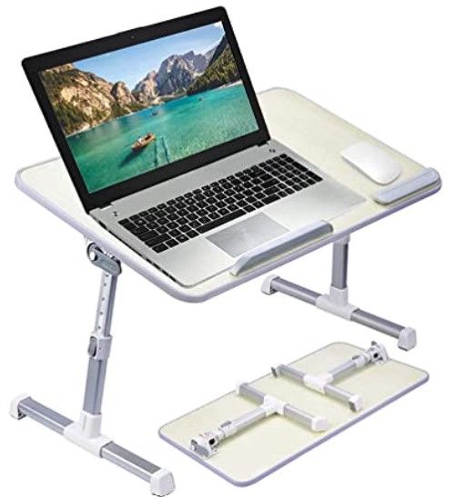 Photo 1 of Amazon Basics Adjustable Laptop Tray Table - Lap Desk Fits 17-Inch Laptop - Large
