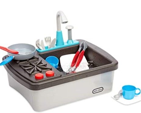 Photo 1 of *SIMILAR TO STOCK PHOTO/ DIFFERENT COLOR** * MISSING TONGS** Little Tikes First Sink & Stove - Realistic Kids Toy with Dishwasher, Cooker and 13 Kitchen Accessories, for Kids Ages 3 and Up, in Assorted Colors
