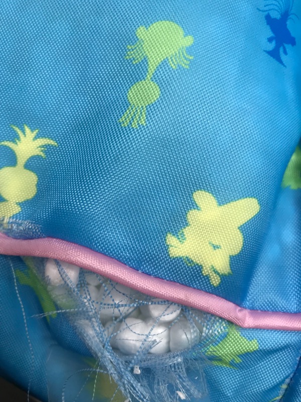 Photo 2 of ***DAMAGE IN FRONT OF CHAIR/ CUT OPEN SLIGHTLY**SEE PICS**** DreamWorks Trolls World Tour Kids Nylon Bean Bag Chair with Piping & Top Carry Handle
