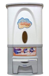 Photo 1 of **DAMAGE TO BOTTOM SEE PICS** TAYAMA PG-25R 25kg Rice Dispenser, White
