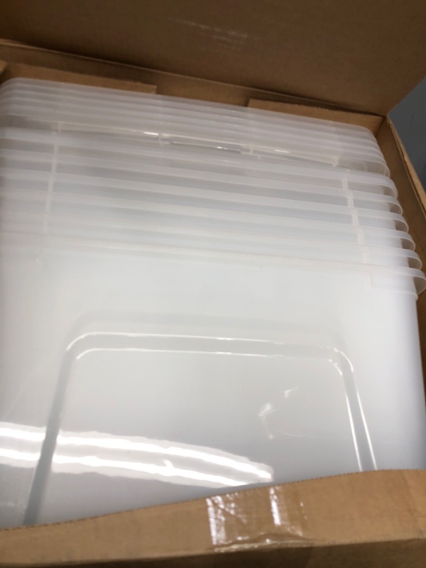 Photo 2 of IRIS USA 54 Qt Clear Plastic Storage Box with Latches, 6 Pack