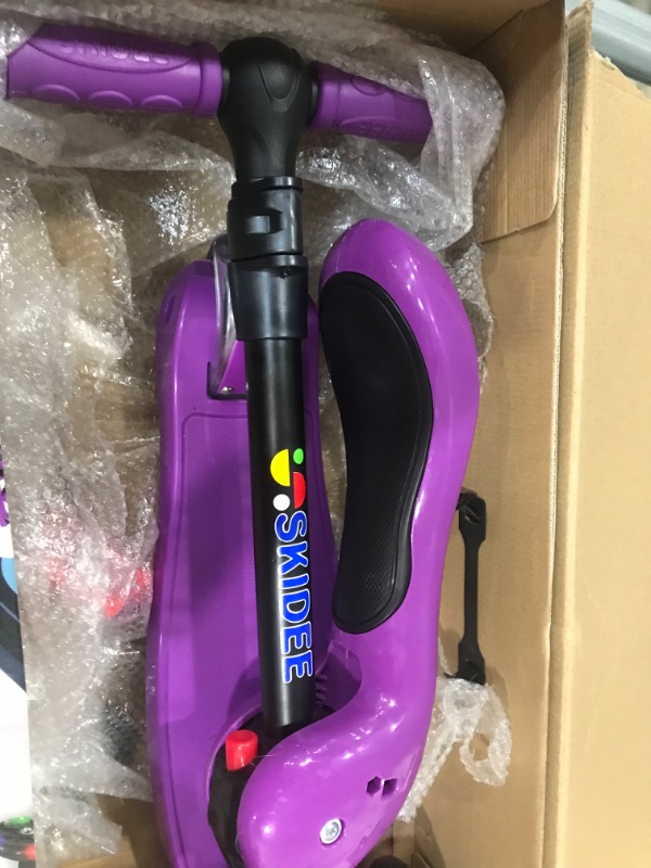 Photo 4 of Kick Scooters for Kids Ages 3-5 Adjustable Height Foldable Scooter Removable Seat, 3 LED Light Wheels, Rear Brake, Wide Standing Board, Outdoor Activities for Boys/Girls
