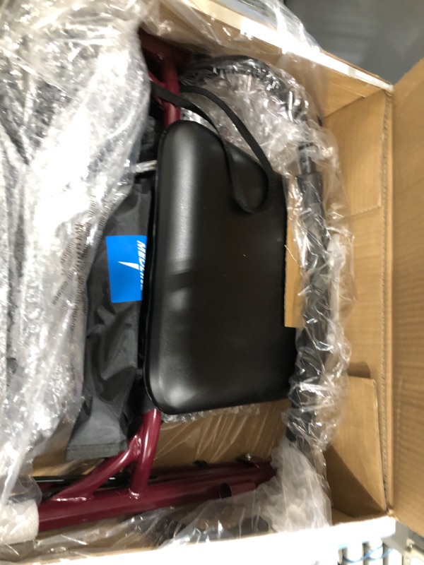 Photo 1 of Medline Steel Rollator Walker Burgundy 350 lbs Capacity