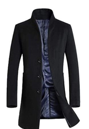 Photo 1 of Mordenmiss Men's French Woolen Coat Business Down Jacket Trench Topcoat
