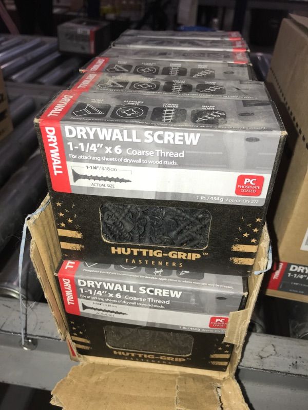 Photo 1 of #6 x 1-1/4 in. Phillips Drive Bugle Head Crs Drywall Screw Black Phosphate 1# (12-Pack)
