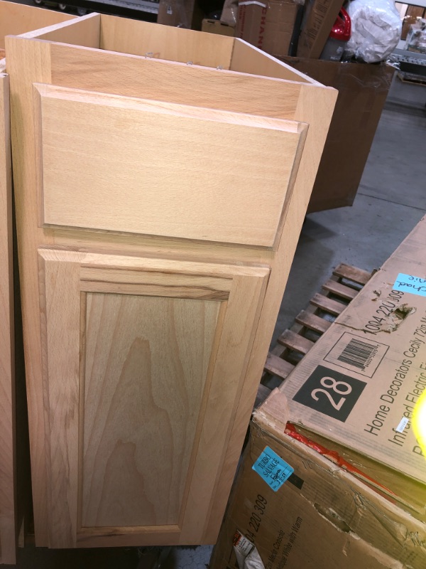 Photo 2 of  Hampton Bay Base Kitchen Cabinet in Unfinished Beech 12" x 34.5" x 24"