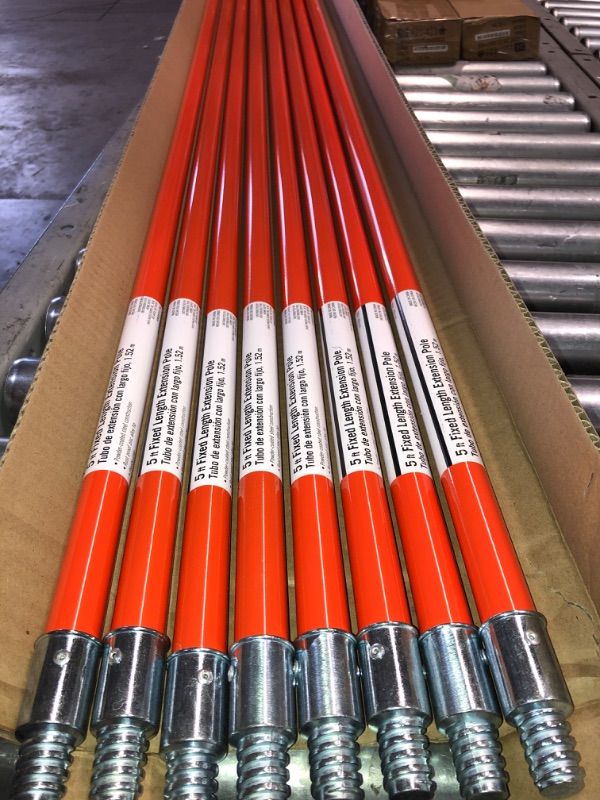 Photo 2 of 5ft Fixed Length Extension Pole -  8 PACK- orange 
