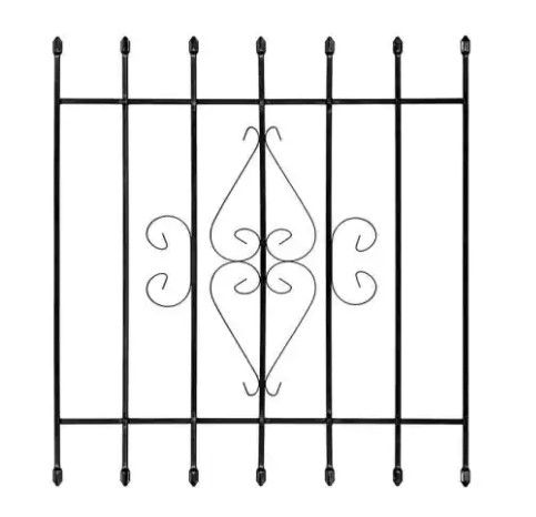 Photo 1 of 36 in. x 42 in. Su Casa Black 7-Bar Window Guard
