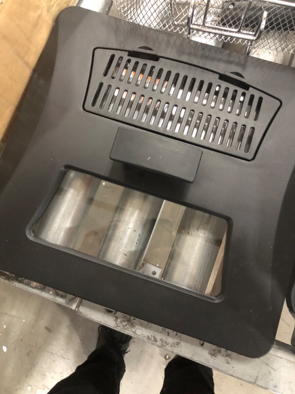 Photo 2 of ***PARTS ONLY*** Hamilton Beach Deep Fryer with 2 Frying Baskets, 19 Cups / 4.5 Liters Oil Capacity, Lid with View Window, Professional Grade, Electric, 1800 Watts, Stainless Steel (35036)
