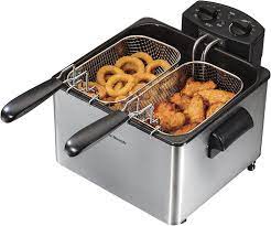 Photo 1 of ***PARTS ONLY*** Hamilton Beach Deep Fryer with 2 Frying Baskets, 19 Cups / 4.5 Liters Oil Capacity, Lid with View Window, Professional Grade, Electric, 1800 Watts, Stainless Steel (35036)
