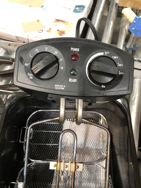 Photo 5 of ***PARTS ONLY*** Hamilton Beach Deep Fryer with 2 Frying Baskets, 19 Cups / 4.5 Liters Oil Capacity, Lid with View Window, Professional Grade, Electric, 1800 Watts, Stainless Steel (35036)
