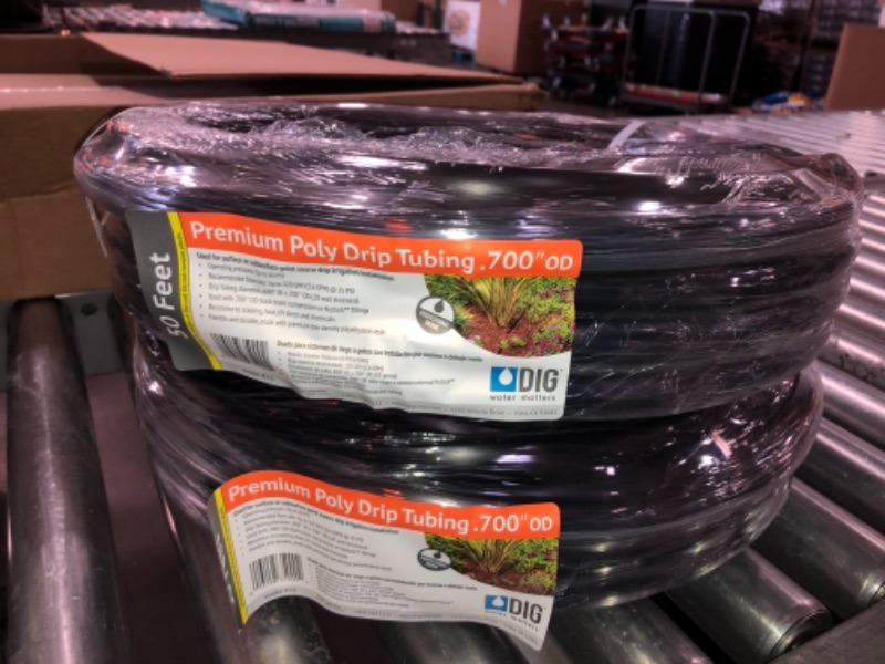 Photo 1 of DIG 1/2 in. (.700 O.D.) x 50 ft. Poly Drip Irrigation Tubing--2 PACK 